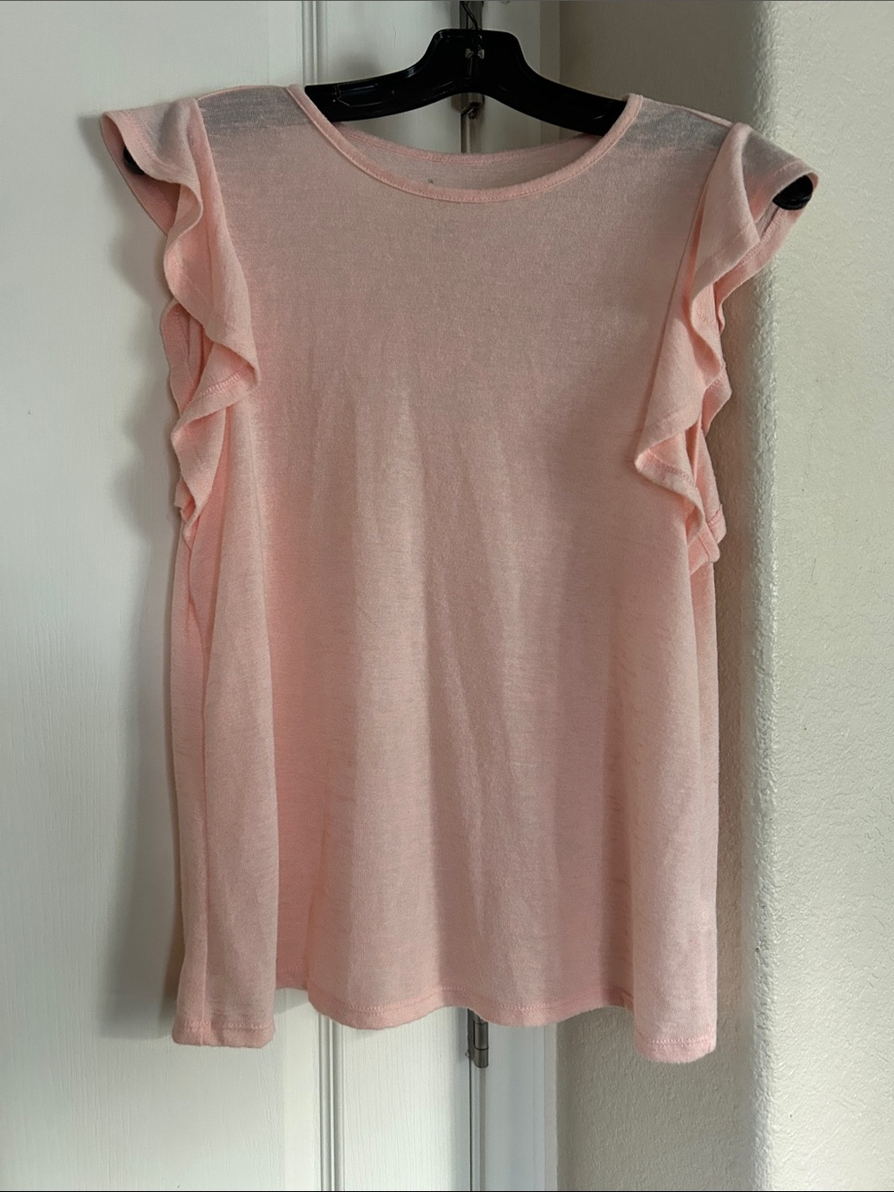 a new day Pale Pink Ruffle Sleeve Tank Top